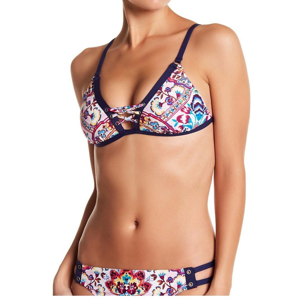 NWT Nanette Lepore Festival Folkloric Triangle Top & Bikini Bottom Medium M